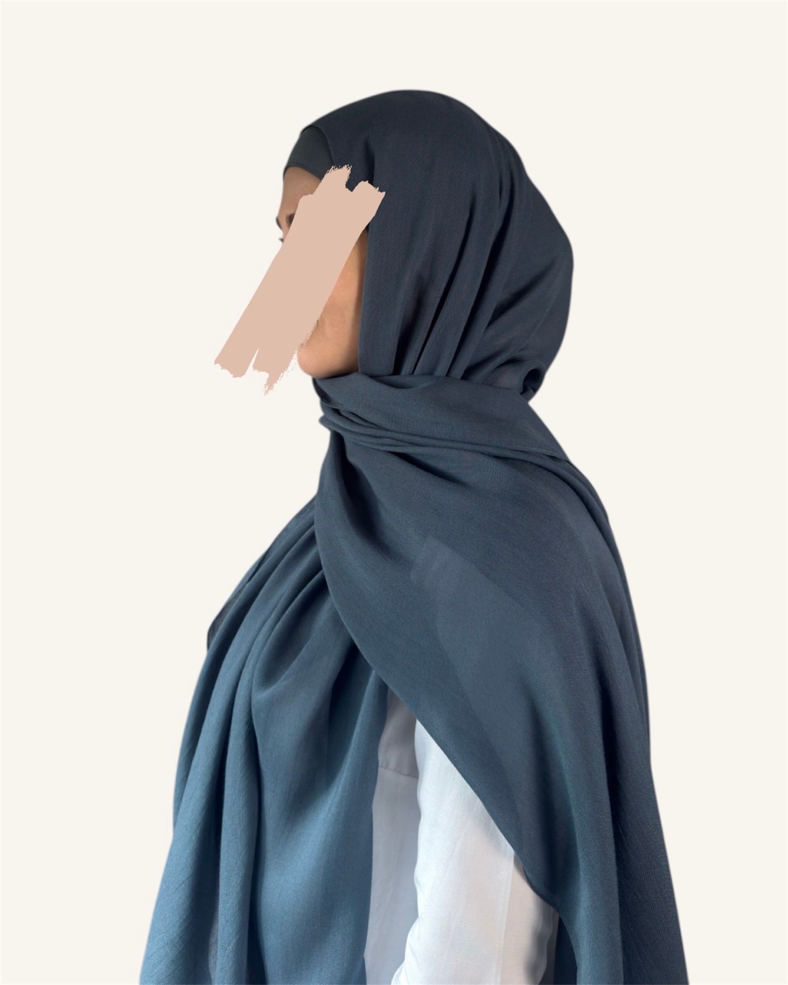 Deep Slate Plain Modal Scarf with Matching Underscarf