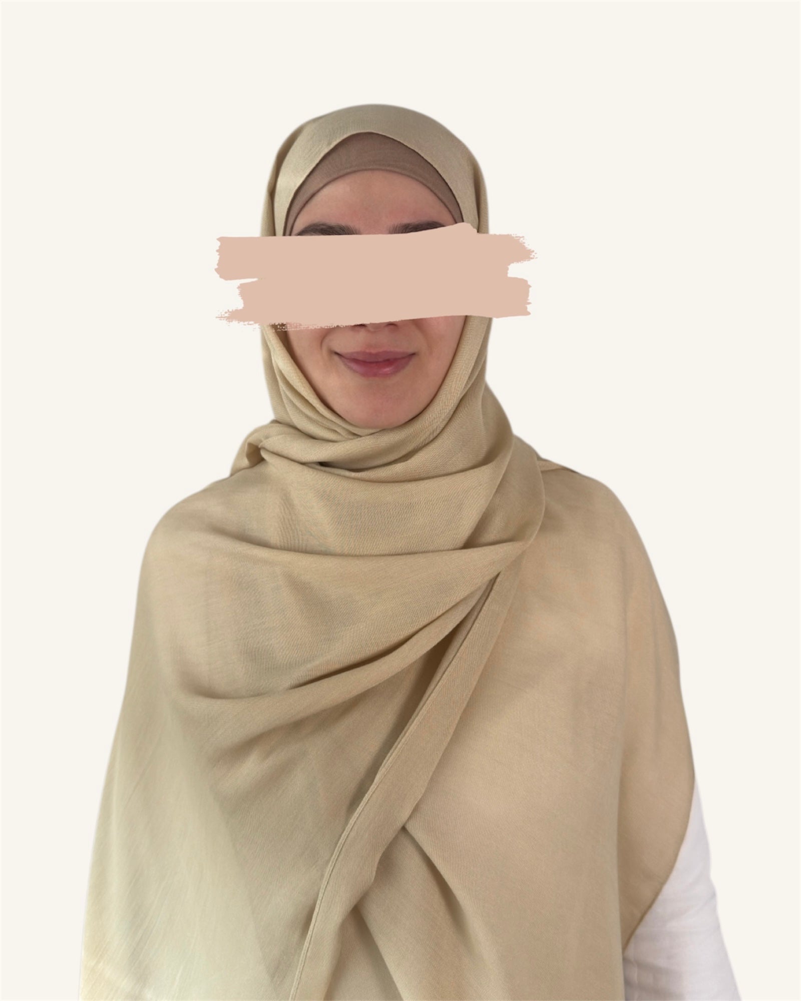 Beige Plain Modal Scarf with Matching Underscarf