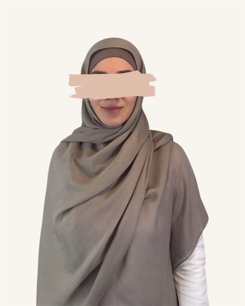 Cocoa Plain Modal Scarf with Matching Underscarf