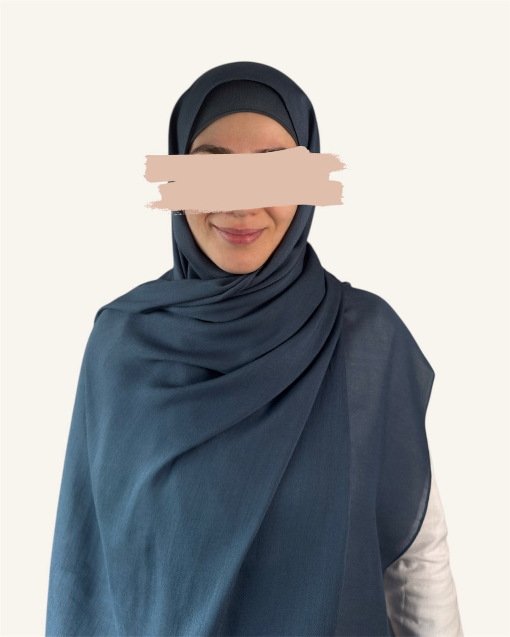 Deep Slate Plain Modal Scarf with Matching Underscarf