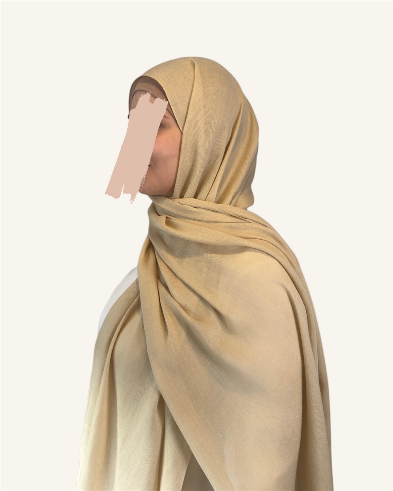 Beige Plain Modal Scarf with Matching Underscarf
