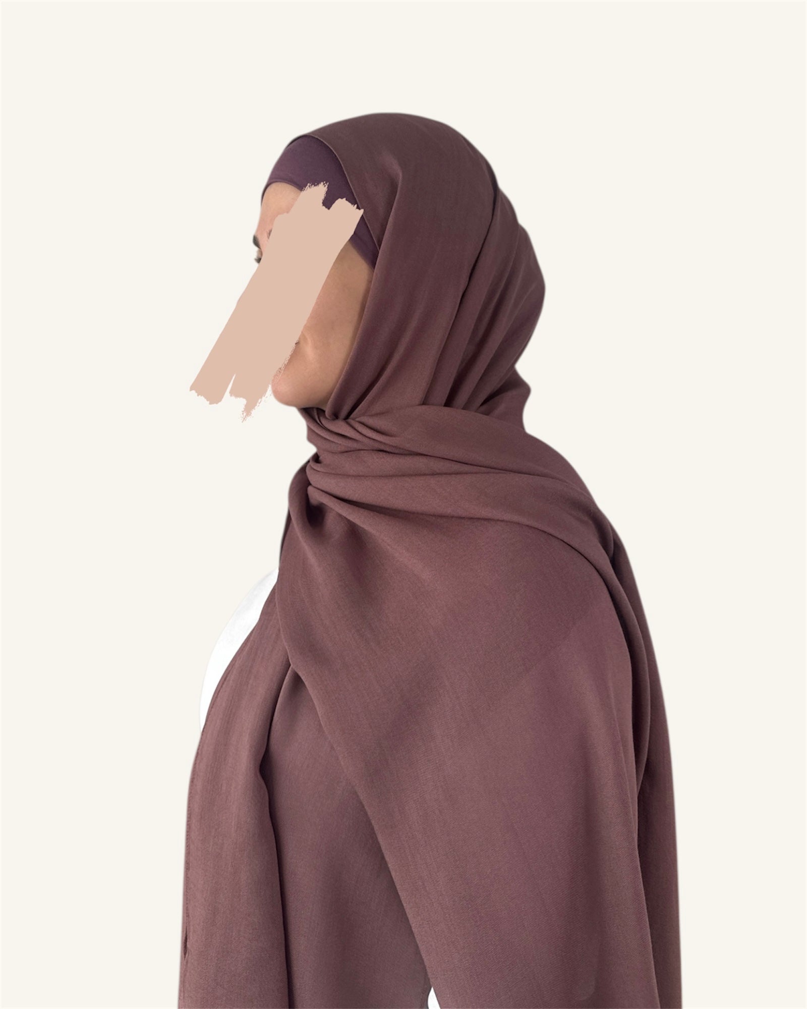 Dusky Mauve Plain Modal Scarf with Matching Underscarf