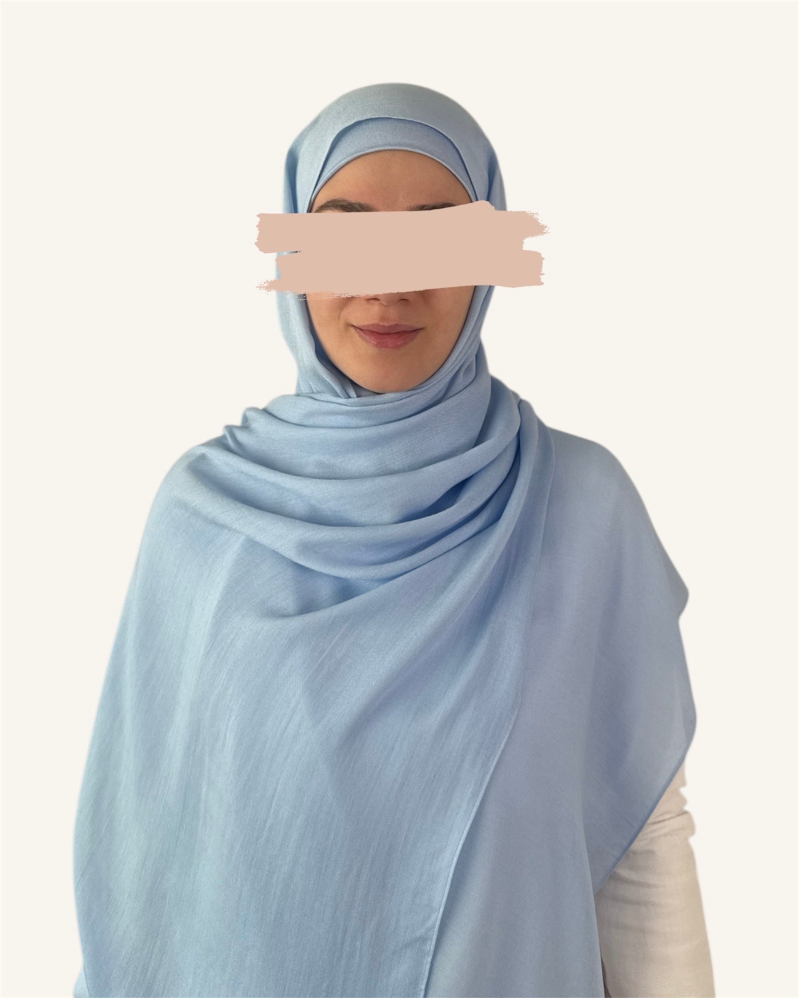 Sky Blue Plain Modal Scarf with Matching Underscarf